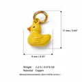Detail view of yellow duck copper charm with size dimensions and weight specifications - 13 Duck