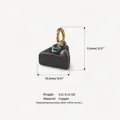 Detailed view of small copper cake pendant with 10.5mm width and 9.5mm height dimensions - Chocolate Layered Cake Pendant