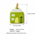 Premium green enamel house pendant charm with 16.8mm height and 3.1g weight details - Green House Pendant (12)