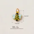 Cute bumble bee enamel pendant charm in yellow and blue with gold ring details - Bee Pendant (4)