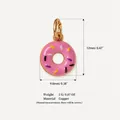 Pink donut charm pendant in copper with sprinkles for DIY jewelry making - Pink Donut Pendant