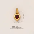 Elegant heart pendant with red birthstone in gold-tone stainless steel for DIY jewelry - January Heart Pendant (Gold)