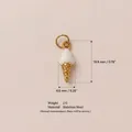Exquisite stainless steel ice cream cone pendant with 18K gold plating and white glaze - Ice Cream Pendant Only (Without Chain) / White