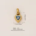 Minimalist gold heart pendant made of stainless steel with blue birthstone, 1cm size - March Heart Pendant (Gold)