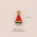 Stainless steel watermelon slice charm pendant with red enamel and 18K gold plating - Watermelon Pendant Only (Without Chain) / Red