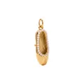 Close-up view of 18K gold plated stainless steel ballet shoe pendant with pearl trim detail - Pearl Shoe (Pendant Only)
