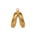Close-up of golden ballet slippers pendant in 18K gold plated stainless steel finish - Bow Ballet Shoes (Pendant Only)