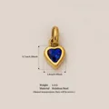316 Edelstahl Herzanhänger mit blauem Geburtsstein für Dezember für DIY Schmuck - September Herzanhänger (Gold)