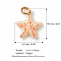 Detailed macro view of a spotted starfish pendant with copper material and dimensions - Starfish Shape