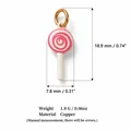 Detailed dimensions and weight specifications for this pink lollipop copper jewelry charm. - Lollipop Shape