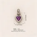 Herzförmiger Anhänger aus Edelstahl mit violettem Geburtsstein für DIY-Schmuck - Februar Herzanhänger (Stahl)