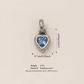 Herzförmiger Edelstahl-Anhänger mit blauem Geburtsstein-Variante für DIY-Schmuck - März Herzanhänger (Stahl)