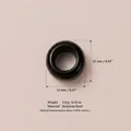 Detailed view of black stainless steel bead featuring 12mm size and weight markings - Black Pendant