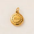 Round 18K gold plated stainless steel pendant with 'Hope' engraving and hearts - Hope Style