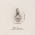 Minimalistischer Herzanhänger aus silbernem Edelstahl mit klarem Geburtsstein für DIY-Schmuck - April Herzanhänger (Stahl)