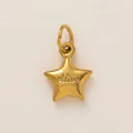 Elegant star-shaped stainless steel pendant with 'Alive' engraving in 18K gold finish - Alive Style