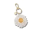 Elegant white daisy flower acrylic keychain with gold clasp for summer bag decoration - Daisy Style