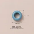 Detail showing 12mm blue stainless steel donut bead with weight and size specifications - March Birthstone Pendant