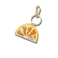 Vibrant yellow lemon slice acrylic bag charm with an elegant gold metal clasp - Lemon