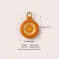 Detailed view of the stainless steel sun charm with dimension and weight specs - Style 6 Yellow Hexagram Pendant