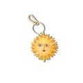 Sun-shaped yellow acrylic keychain bag charm for summer vacation with face design - Sun Design