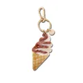 Creative acrylic keychain featuring a brown and cream soft-serve ice cream cone - Ice Cream Shape