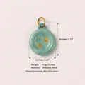 Turquoise round stainless steel pendant with gold star patterns for DIY jewelry craft - Style 7 Sky Blue Star Pendant