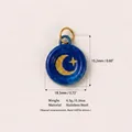 Blue circular stainless steel pendant featuring a yellow crescent moon and star print design. - Style 8 Dark Blue Moon Pendant