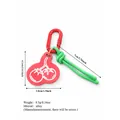 Roter Kirsch-Taschenanhänger mit grünem Seil und rotem Karabiner - Kirsche Anhänger