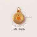 Sun pattern stainless steel pendant SKU with dimensions 18.6x15.2mm and weight specifications - No.13 Round Sunburst Pendant