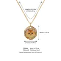 Detailed size guide for the gold stainless steel necklace featuring a cute cat pendant illustration - Pink Cat
