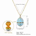 Detailed specifications for gold-plated copper egg locket necklace with internal flower detail - November Flower (HSNK255219KI)