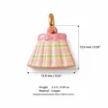 Pink striped skirt-shaped copper pendant DIY jewelry charm accessory 13.9x12.6mm - Pink Pleated Skirt Charm