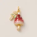 Exquisite colorful mushroom pendant with red enamel and rhinestones for DIY jewelry - Red Dotted Mushroom Style (MTPK262412OI) / Red Mushroom Charm