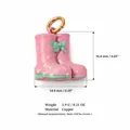 Pink rain boot pendant charm for DIY jewelry with dimensions and weight info - Pink Boots Charm
