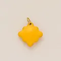 Colgante de acero inoxidable amarillo con borde ondulado accesorio DIY en oro 18K - Estilo Pastel de Sol / Amarillo