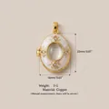 Κομψό vintage οβάλ μενταγιόν locket χρυσός χαλκός με λευκό φινίρισμα σμάλτου 22x16mm - Στυλ 2 (2 Μάτι Γάτας Μενταγιόν)