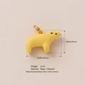 Κίτρινο σμάλτο αρκουδάκι DIY κόσμημα αξεσουάρ ορείχαλκο με λεπτομέρειες μέτρησης - Σχήμα Θαλάσσιος Λέων (JXPK255102GK) / Ανοιχτό Κίτρινο Μενταγιόν Λιοντάρι