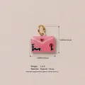 Zierlicher rosa Emaille-Herz-Umschlag-Anhänger für DIY-Schmuckherstellung aus Messing - 6-Rosa Umschlag