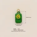 Green painted stainless steel game console pendant with size and weight info - Green Star Rectangular Pendant (Bo He Tang-18)