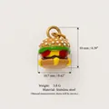 Ciondolo hamburger in acciaio inossidabile per creazione di gioielli fai-da-te - Ciondolo Hamburger / 10x10.7mm