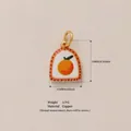 Detaillierter Kupfer-Orangen-Anhänger mit Vergoldung für die DIY-Schmuckherstellung - 13-Gewölbt Orange