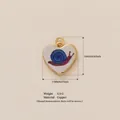 Ciondolo a cuore in rame con design lumaca blu, peso 5,5 g per collane fai-da-te - Lumaca Cuore