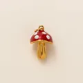 Ciondolo a fungo in smalto rosso con placcatura in oro 18K per creazione gioielli - Ciondolo Fungo Stile 2