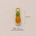 Pendente ananas in acciaio inossidabile dorato con dettagli peso e misura - Ciondolo Ananas / 23x7mm