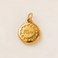 Elegante ciondolo rotondo Hope in acciaio inox placcato oro 18K con cuori incisi - 3. Speranza (Ciondolo Rotondo) / Oro