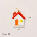 Ciondolo a forma di casa colorata in acciaio inossidabile con misure di dimensioni chiare - Ciondolo Casa Tetto Rosso