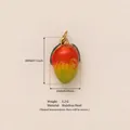 Handcrafted stainless steel multicolored pear fruit pendant for custom earring jewelry DIY - Mango