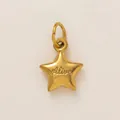 Ciondolo a stella in acciaio inossidabile placcato oro 18K con incisione 'Alive' DIY - 5. Vivo (Ciondolo a Stella) / Oro