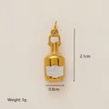 Gold-plated rum bottle pendant charm, dimensions 2.1x0.8cm, weight 5g for DIY jewelry - Wine Bottle (RUM) / Gold